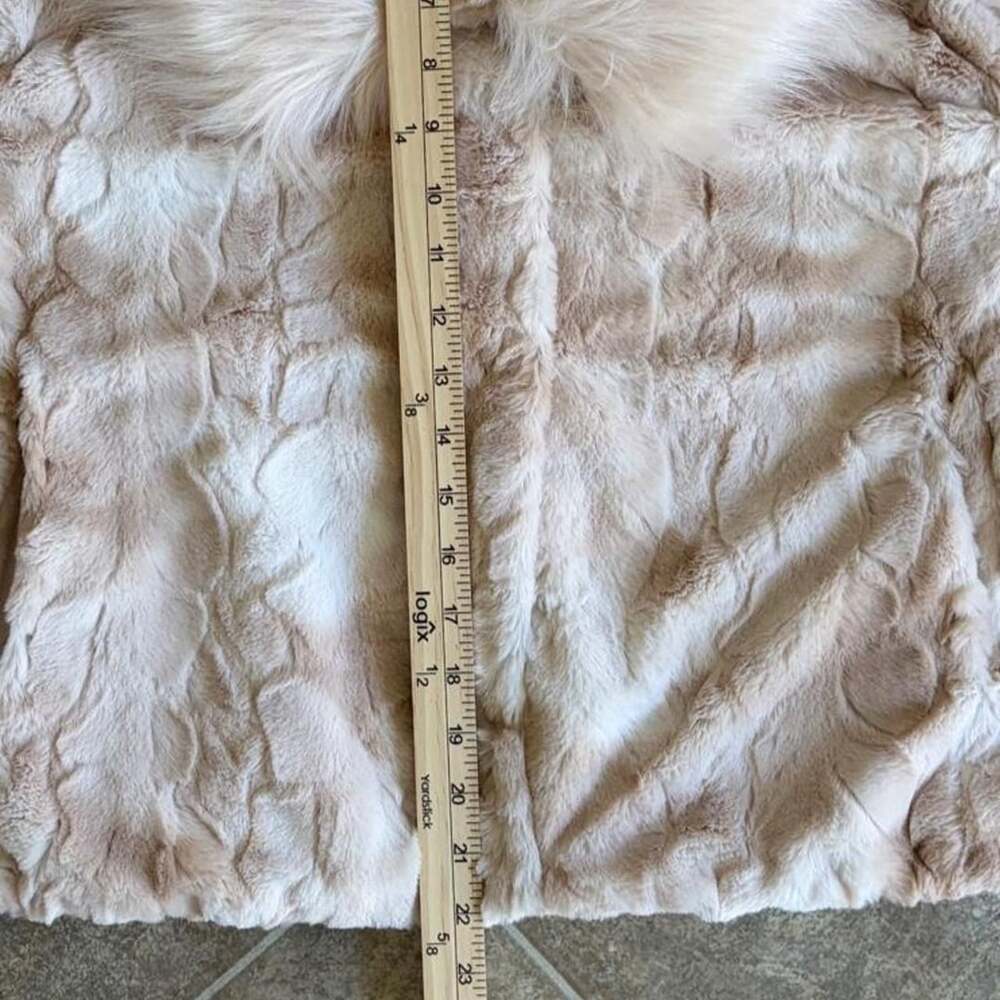 Marc New York Faux Fur Jacket XL Cream Crystal Brooch - Picture 5 of 8